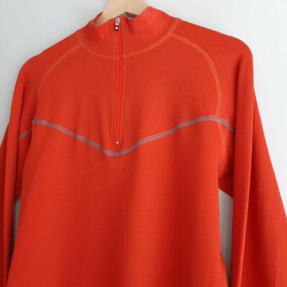 HELLY HANSEN 1/2 Zip Pullover Performance Base Layer Top Orange Men's Sz M - L - Picture 4 of 11